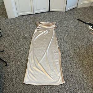 Two piece gold outfit 
Wore the top once 
Skirt never worn